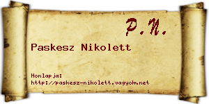 Paskesz Nikolett névjegykártya